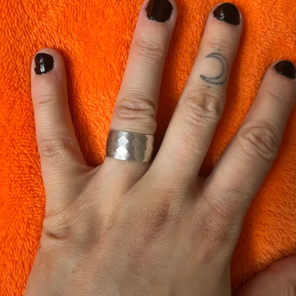 Silver Textured Ring - image 2